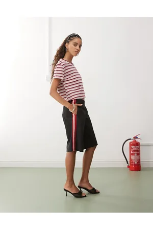 Lioness Sevigney elasticated waist side stripe windbreaker jorts in (part of a set)