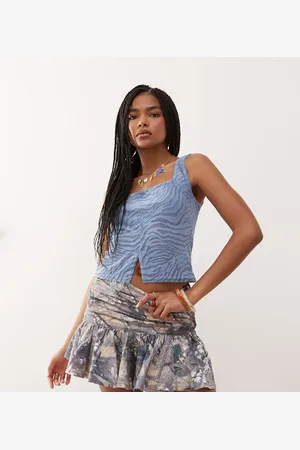 COLLUSION Ruched low rise mini skirt in -Multi