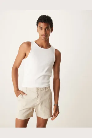ASOS Shorter length pull on chino shorts in -Neutral