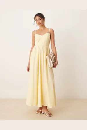 ASOS Maxi dress with corset bodice and sculpted bust in -Yellow