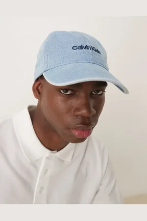Calvin Klein Embroidered denim logo cap in blue