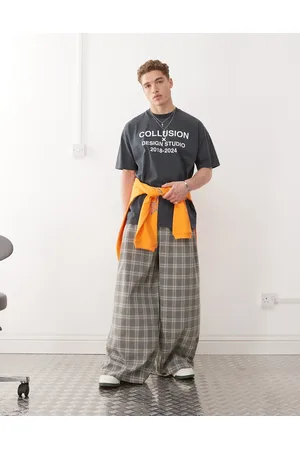 COLLUSION Tailored wide leg pants in print-Multi