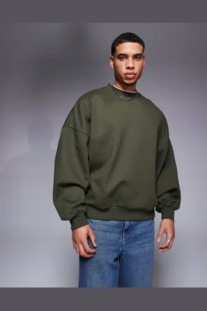 ASOS Premium heavyweight extreme oversized sweatshirt 400gsm in dark green