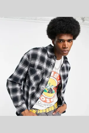 ADPT. Oversized boxy flannel check overshirt in