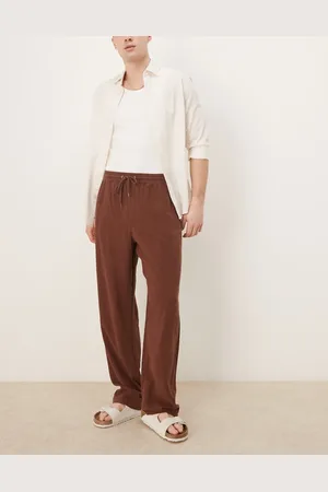 ASOS Baggy fit pull on linen rich pants in