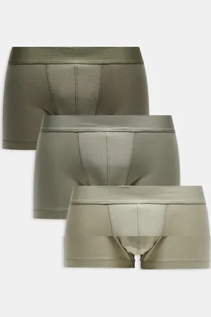 ASOS 3 pack hipster trunks in -Green