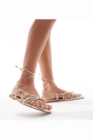 Stradivarius Strappy tie flat sandals in