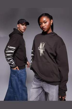 ASOS Unisex oversized hoodie with Nirvana prints in