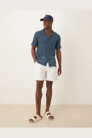 ASOS Pull on linen shorts with back tab branding