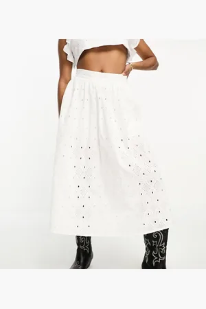 River Island Broderie midi skirt in (part of a set)