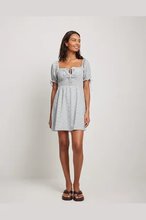NA-KD Puff sleeve bardot mini dress in floral print