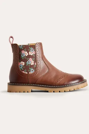Boden Leather Chelsea Boots-Tan Girls
