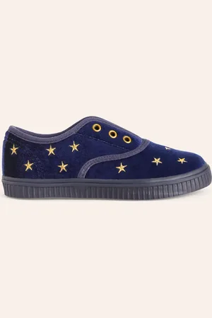 Boden Laceless Velvet Pull-ons-College Navy Girls