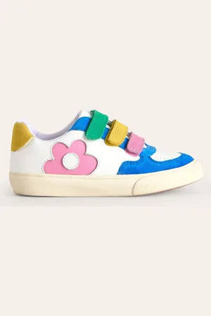 Boden Leather Low Tops-Multi Colour Block Flower Girls