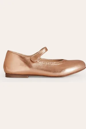 Boden Leather Mary Janes-Bronze Girls
