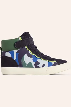 Boden Leather High Tops-Kingfisher Blue Camo Boys