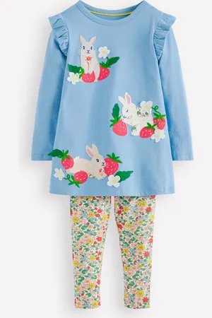 Boden Appliqué Tunic and Legging Set-Glacier Blue Bunnies Girls