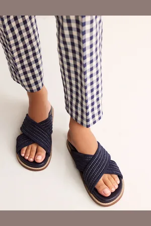 Boden Cross Strap Sliders-Navy Women