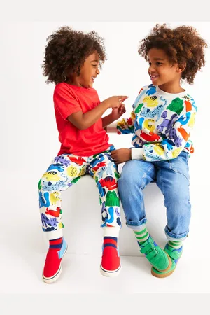 Boden Printed Comfy Joggers-Rainbow Pets Boys