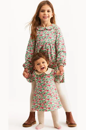 Boden Collared Tunic-Chalk Pink Wild Rose Girls