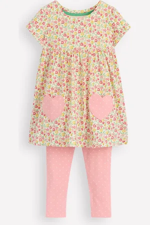 Boden Short-sleeved print tunic set-Multi Summer Flowerbed Girls