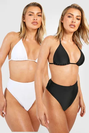 Buy Boohoo Essentials Fuller Bust Recycled Bikini Top In White