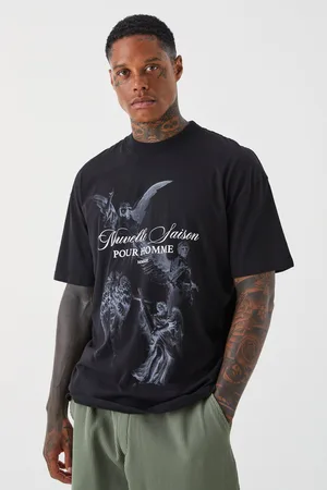boohooMAN Plus Size Pour Homme Y2K Star Print T-Shirt