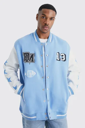 Oversized Badge Jersey Varsity Bomber Jacket