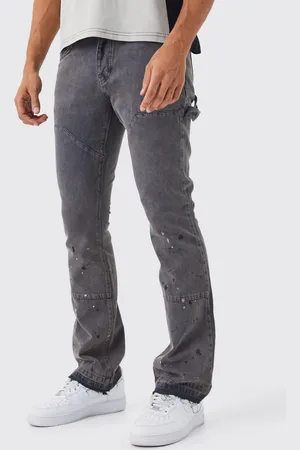 Slim Rigid Flare Paint Splat Jeans