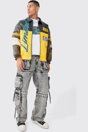 Extreme Baggy Rigid Multi Cargo Pocket Acid Wash Jean