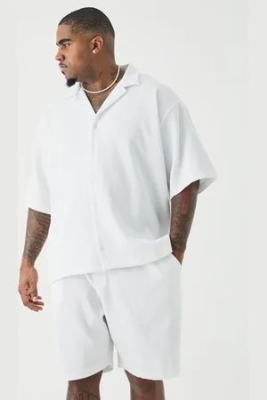 Short Sleeve Pleated Shirt Short Set