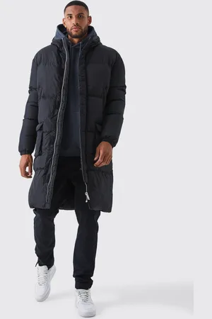 Boohoo Tall 4 Pocket Longline Hooded Puffer Jacket In - S