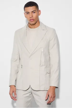 Boohoo Skinny Fit Zip Dart Suit Jacket - - 36