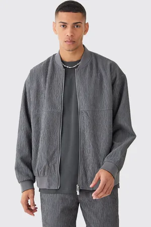 Boohoo Textured Satin Oversized Bomber Jacket - - 34