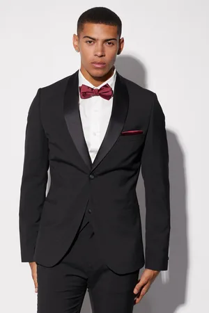 Boohoo Skinny Tuxedo Single Breasted Suit Jacket - - 38
