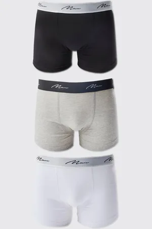 Boohoo 3 Pack Man Signature Mixed Colour Trunks - - S