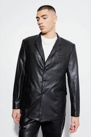 Boohoo Relaxed Fit Pu Suit Jacket - - 36