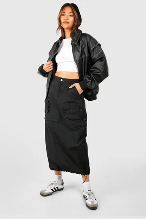 Boohoo 2 In 1 Zip Detail Cargo Maxi Skirt - - 8