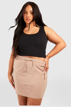 Boohoo Plus Drawstring Cargo Mini Skirt - - 16