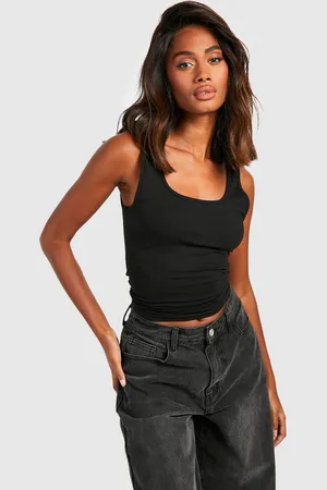 Boohoo Premium Super Soft Wide Strap Square Neck Tank - - 12