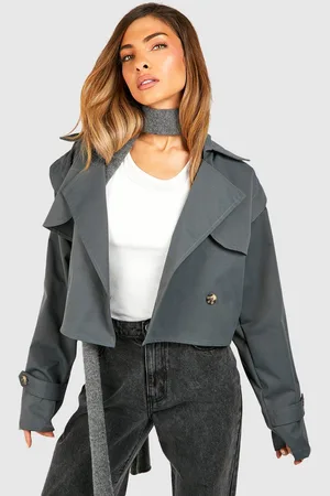 Boohoo Crop Trench Coat - - 8