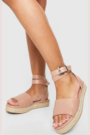 Boohoo Wide Fit Two Part Flatform Sandals - - 8