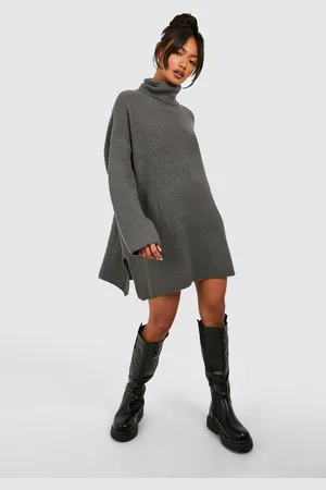 Boohoo Turtleneck Tunic Jumper Dress - - S