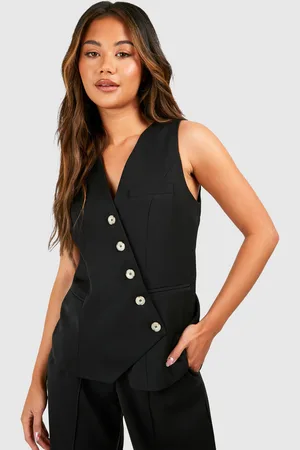 Boohoo Asymmetric Mock Horn Waistcoat - - 6