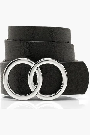 Boohoo Double Buckle Boyfriend Belt - - ONE SIZE