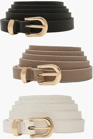 Boohoo Plus Skinny Belts 3 Pack - - ONE SIZE