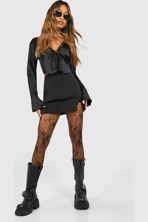 Boohoo Lace Fishnet Tights - - ONE SIZE