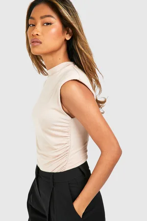 Boohoo Shoulder Pad Sleeveless Top - - 6