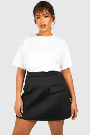 Boohoo Plus Pocket Detail Scuba Mini Skirt - - 28