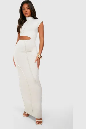 Boohoo Exposed Seam Cut Out Maxi Dress - - 8